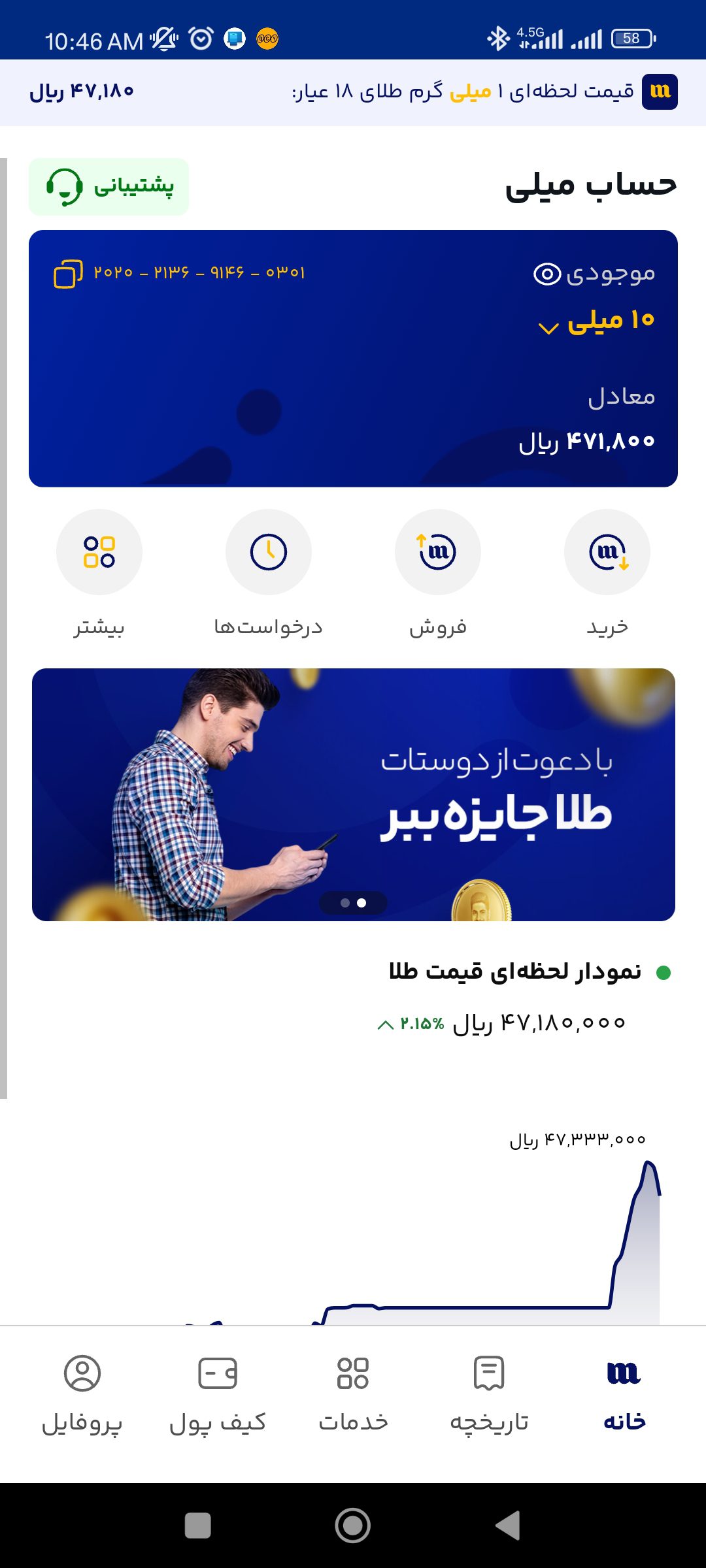 اپلیکیشن میلی ، خرید طلا به صورت میلی گرم